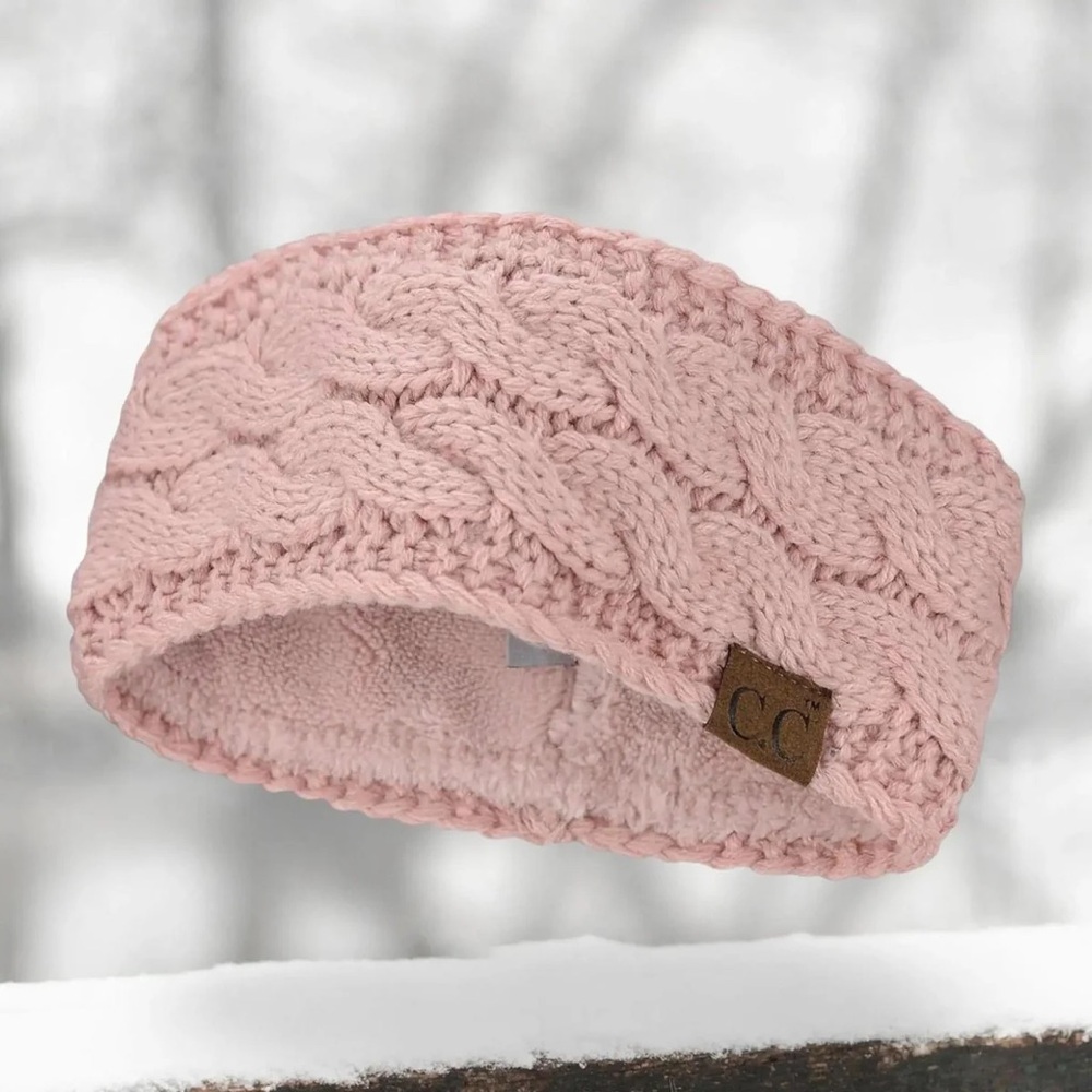 CC CABLE-KNIT FLEECE LINED HEAD WRAP - WOMEN'S WINTER EAR WARMER NWT - Picture 2 of 5